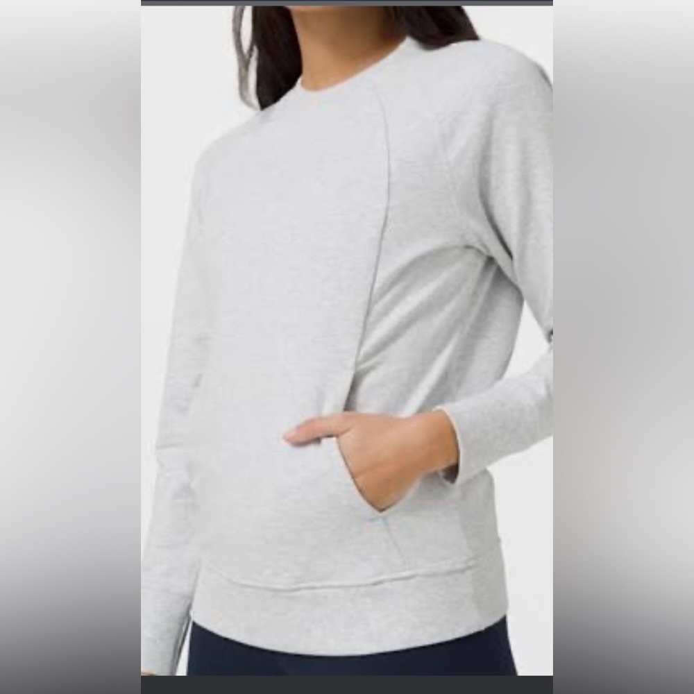 Practically New Lululemon Scuba Pullover Heathered Light Gray Sweatshirt